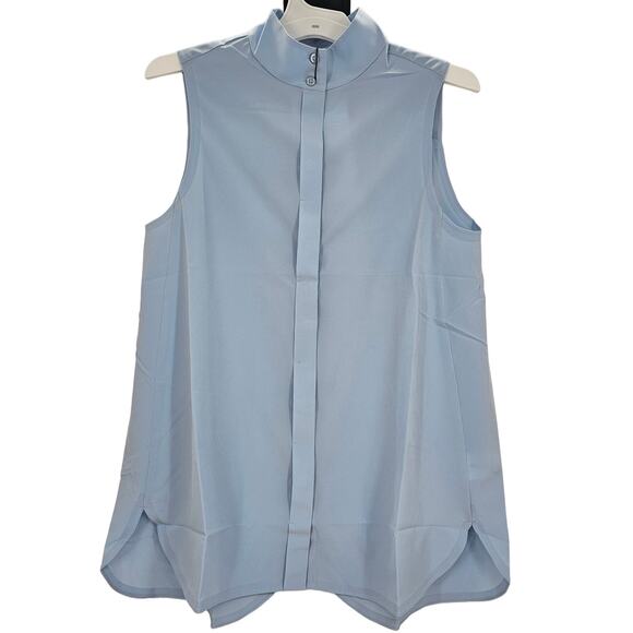 Ministry of Supply Womans size XS Juno Mock Neck Tank Top Draped Back Blue NEW - Picture 1 of 8